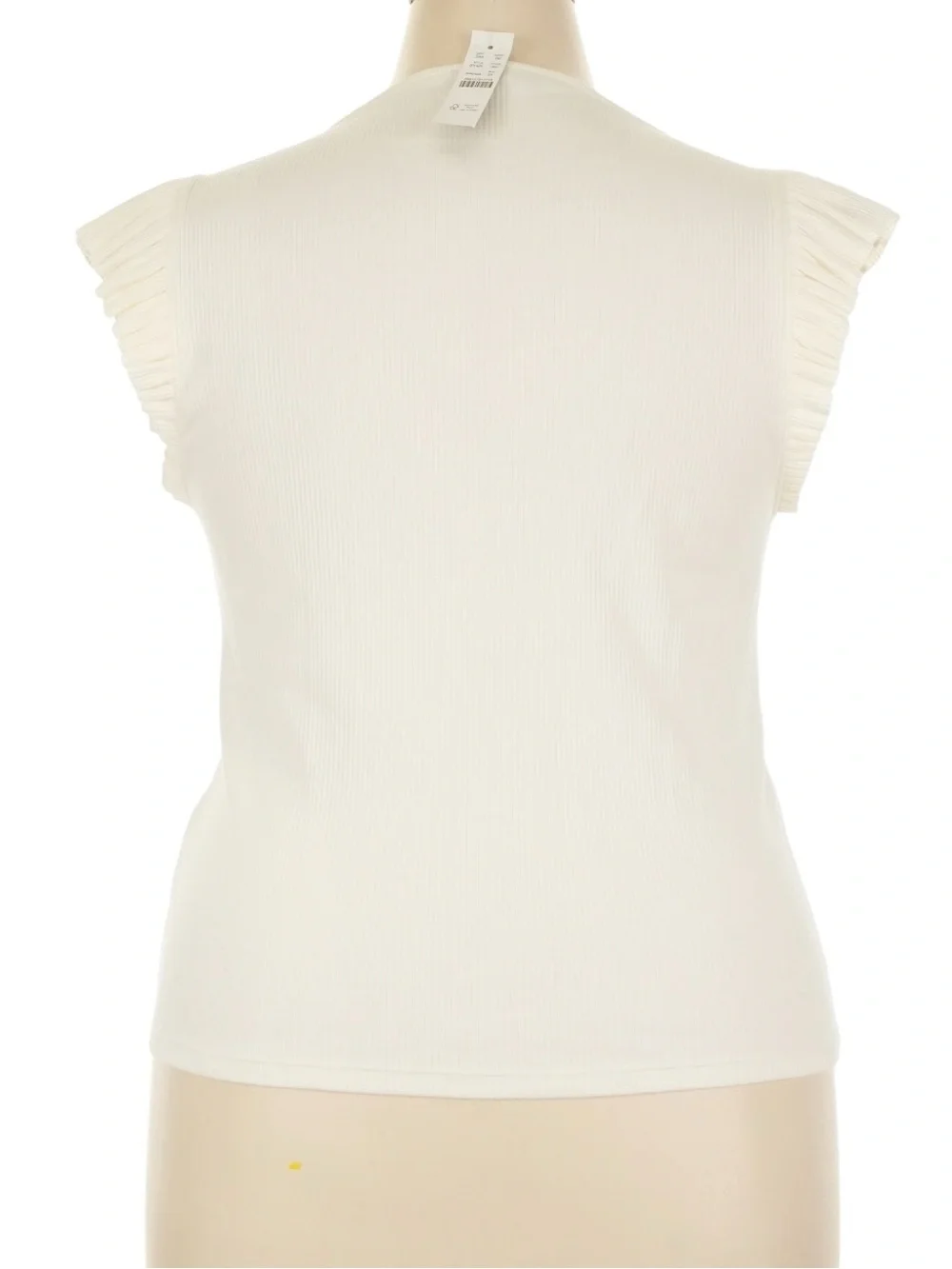 J. Crew Vintage Rib Ruffle Boatneck Tank Top Size 2X Cream - Picture 2 of 8